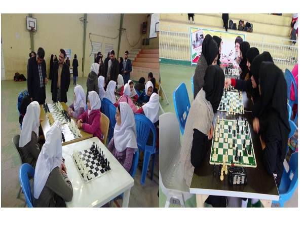 رقابت فرهنگیان ودانش آموزان خدابنده در مسابقات شطرنج+عکس