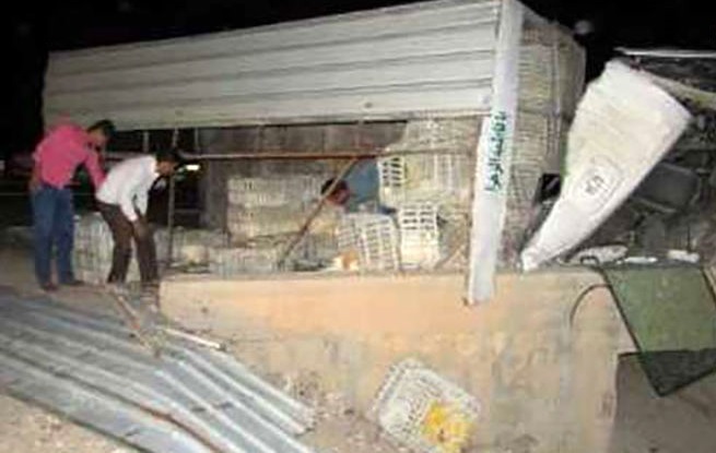 مرگ راننده بر اثر واژگونی کامیون در خدابنده +عکس