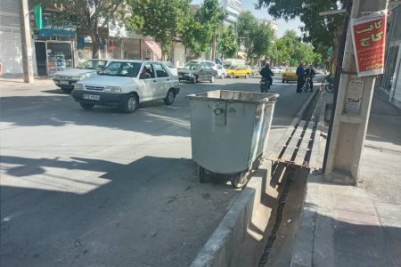 سد معبر سطل زباله شهرداری قیدار